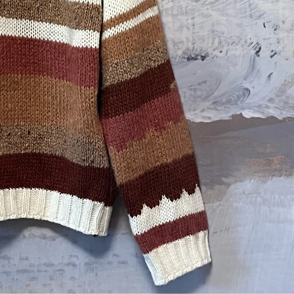 ELSAMADA Sweater Womens L Wool Alpaca Blend Colorblock Abstract Artsy Italy